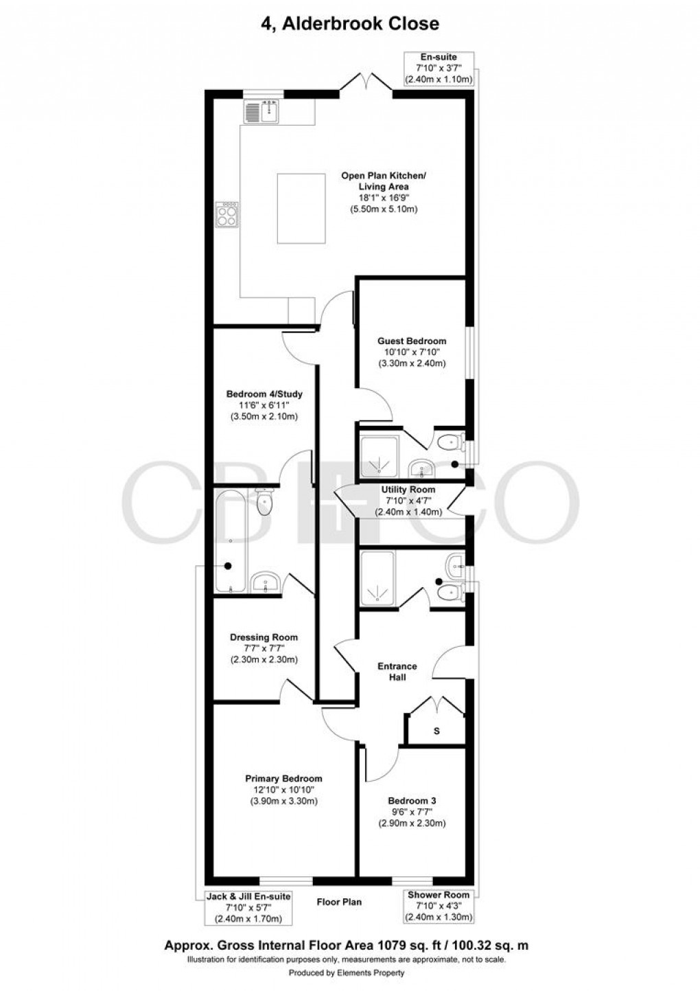 Floorplan for Alderbrook Close, Rolleston-On-Dove, Burton-On-Trent