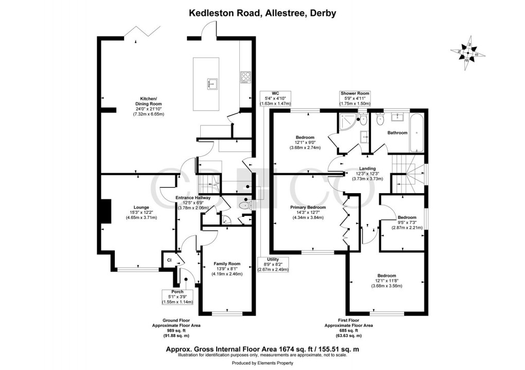 Floorplan for Kedleston Road, Allestree, Derby