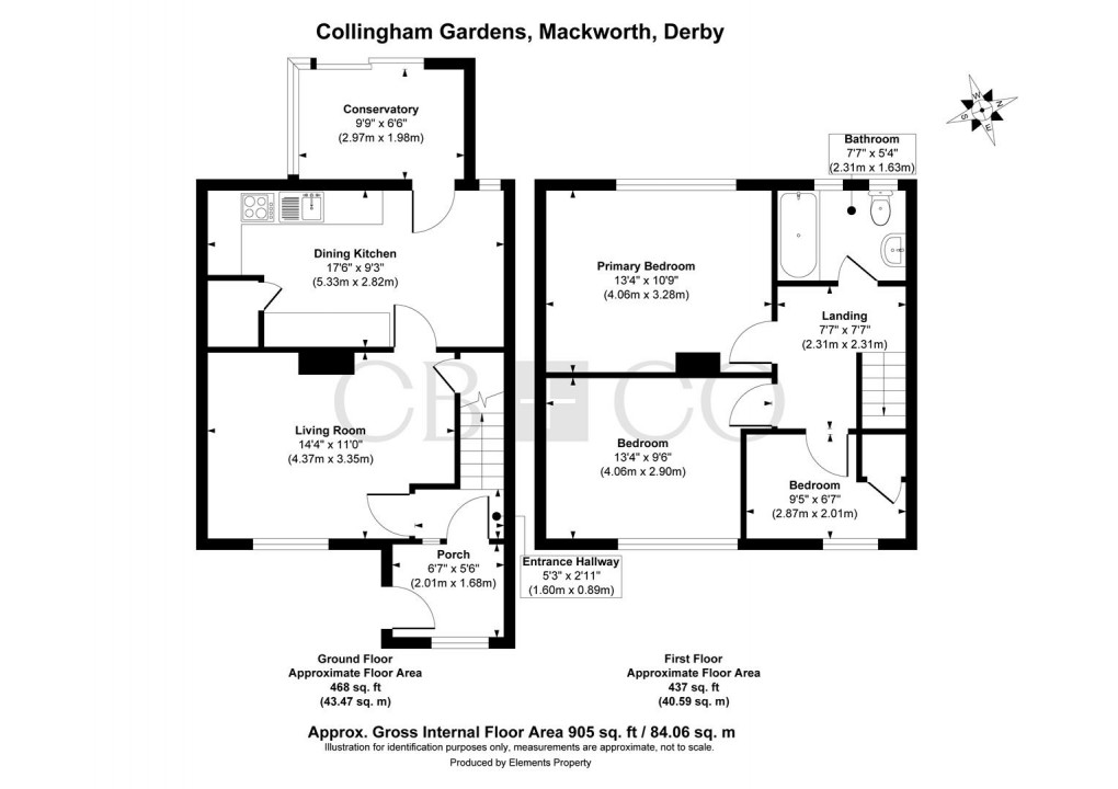 Floorplan for Collingham Gardens, Mackworth, Derby