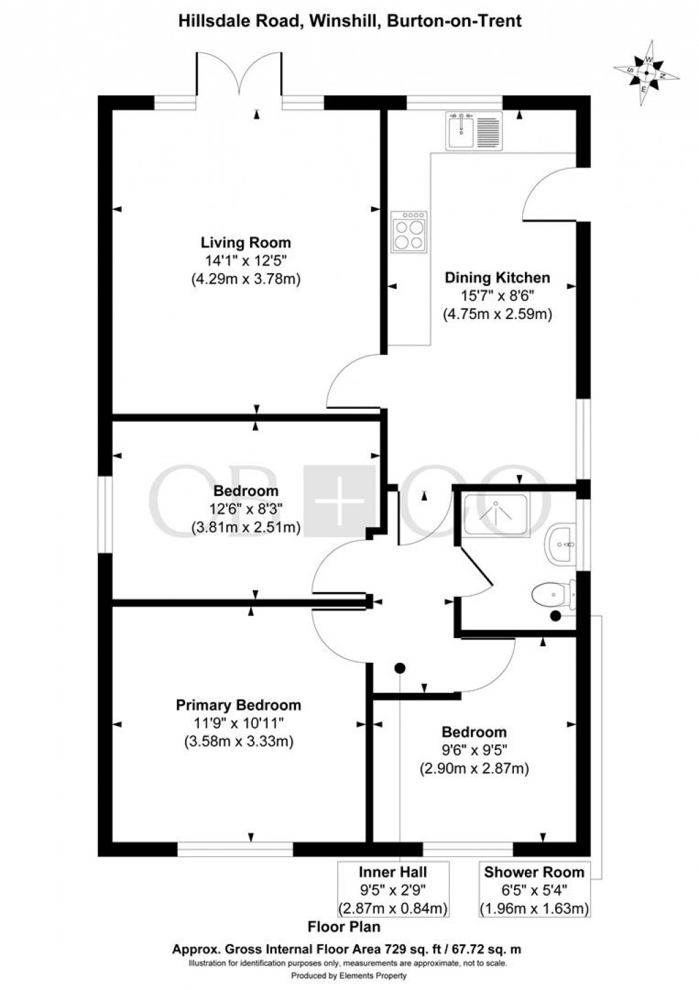 Floorplan for Hillsdale Road, Winshill, Burton-On-Trent