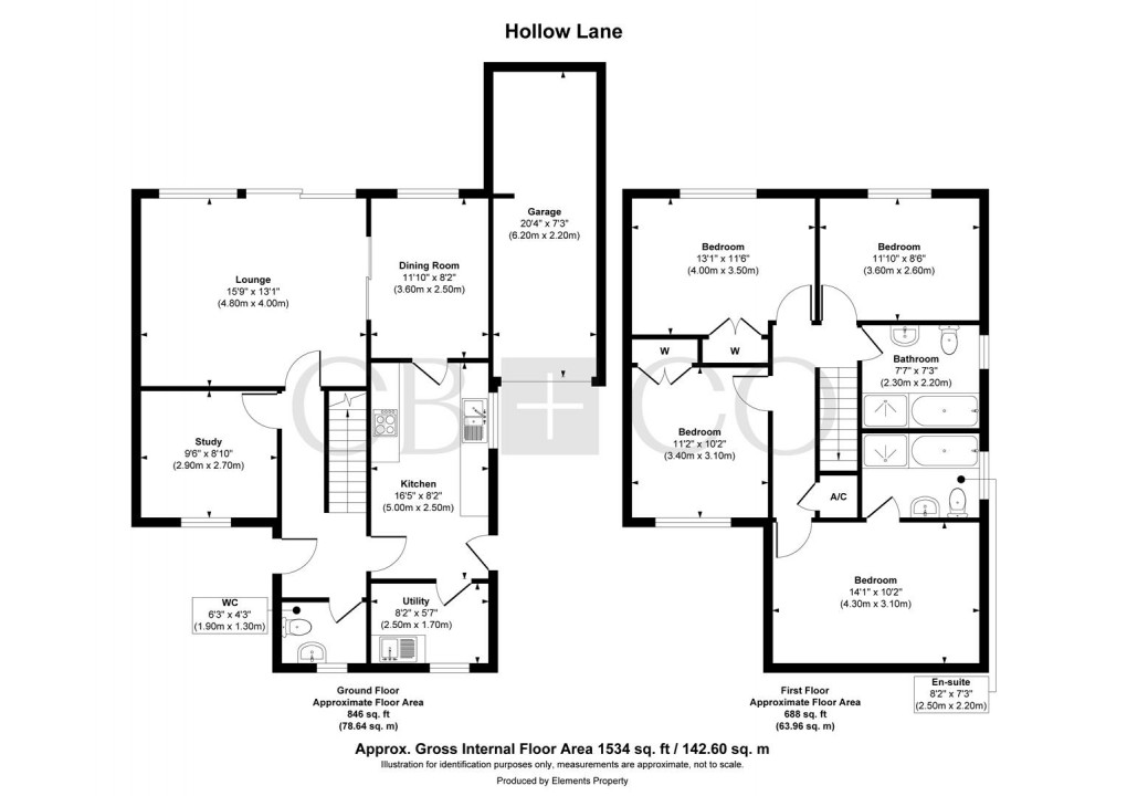 Floorplan for Hollow Lane, Draycott-In-The-Clay, Ashbourne