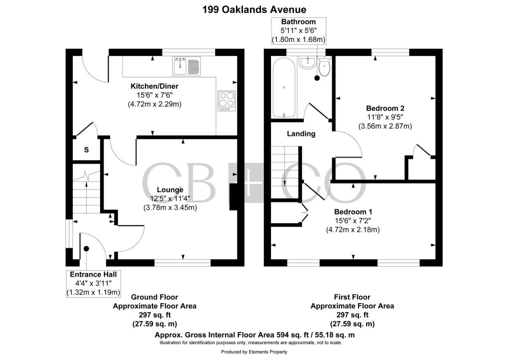 Floorplan for Oaklands Avenue, Littleover, Derby