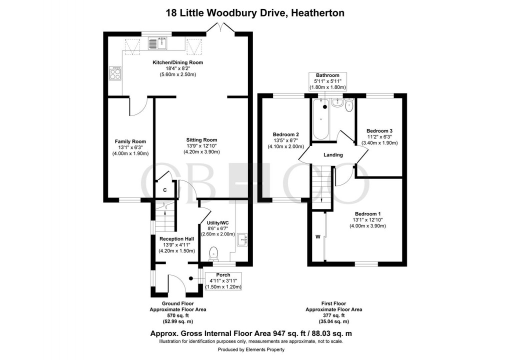 Floorplan for Little Woodbury Drive, Littleover, Derby