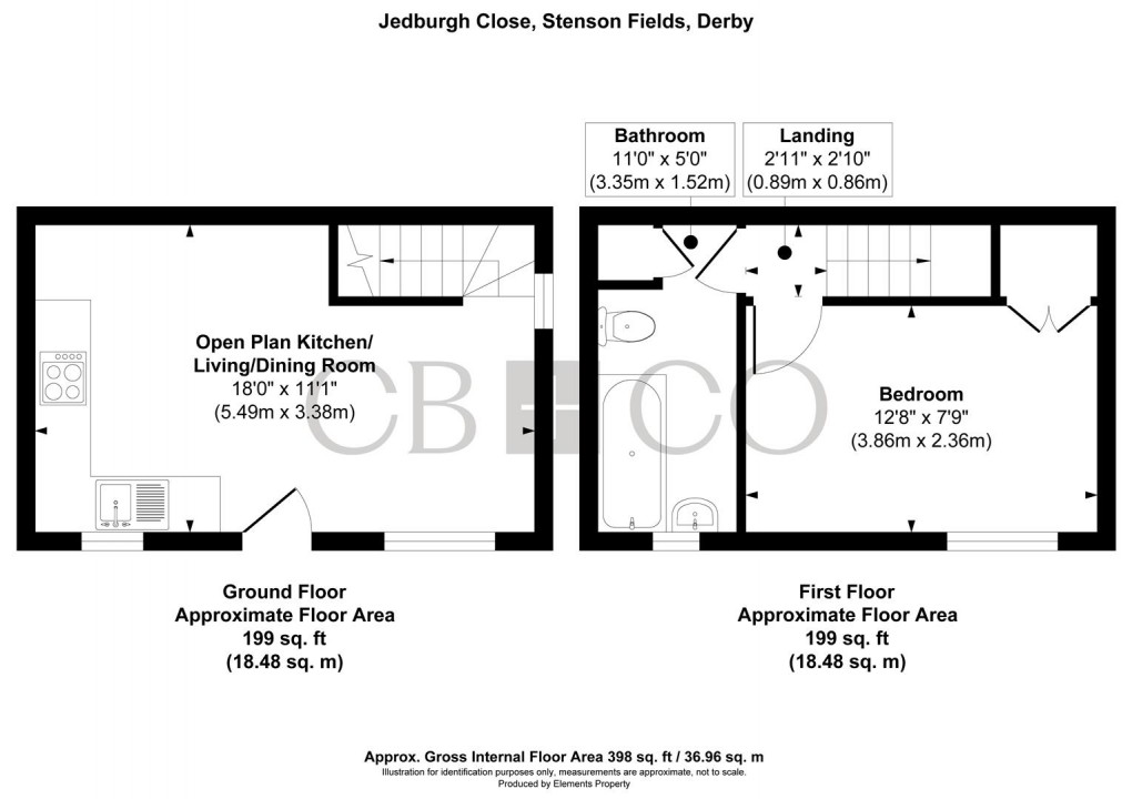 Floorplan for Jedburgh Close, Stenson Fields, Derby