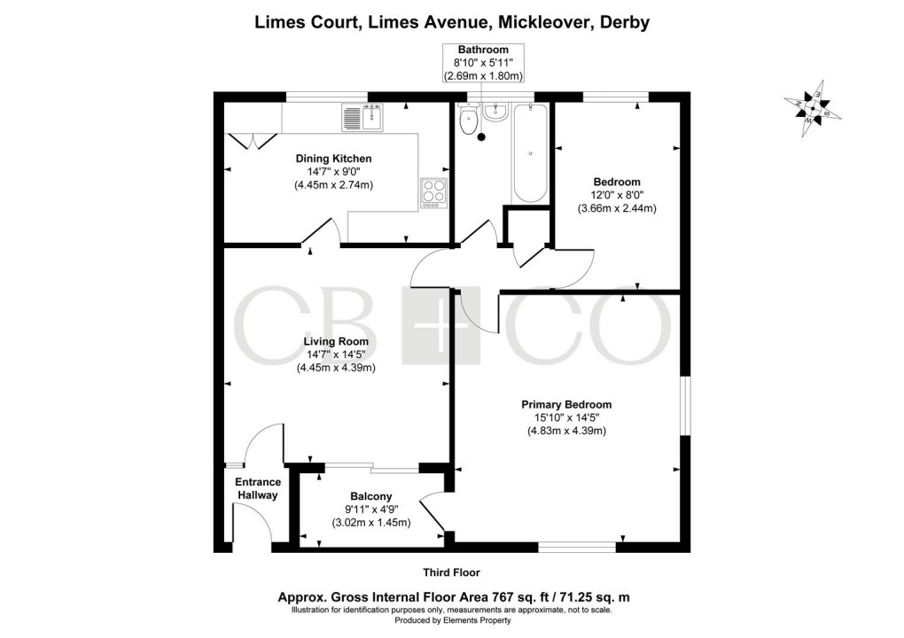 Floorplan for Limes Avenue, Mickleover, Derby