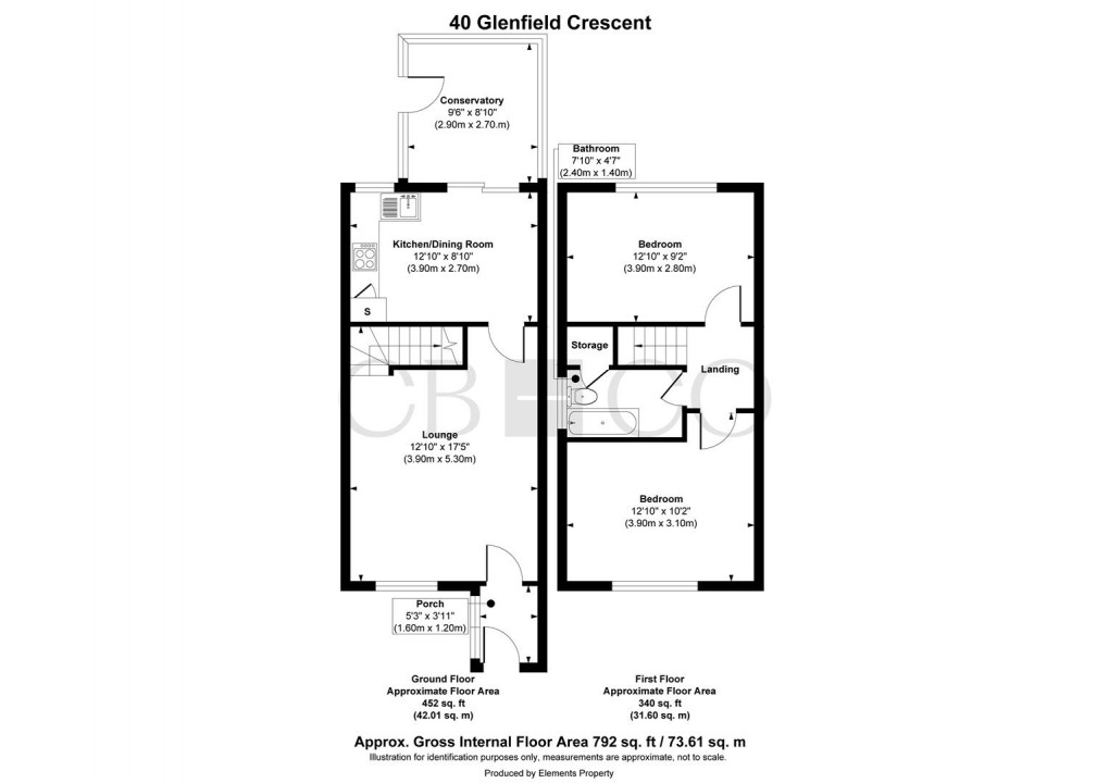 Floorplan for Glenfield Crescent, Mickleover, Derby