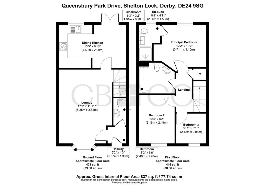 Floorplan for Queensbury Park Drive, Shelton Lock, Derby