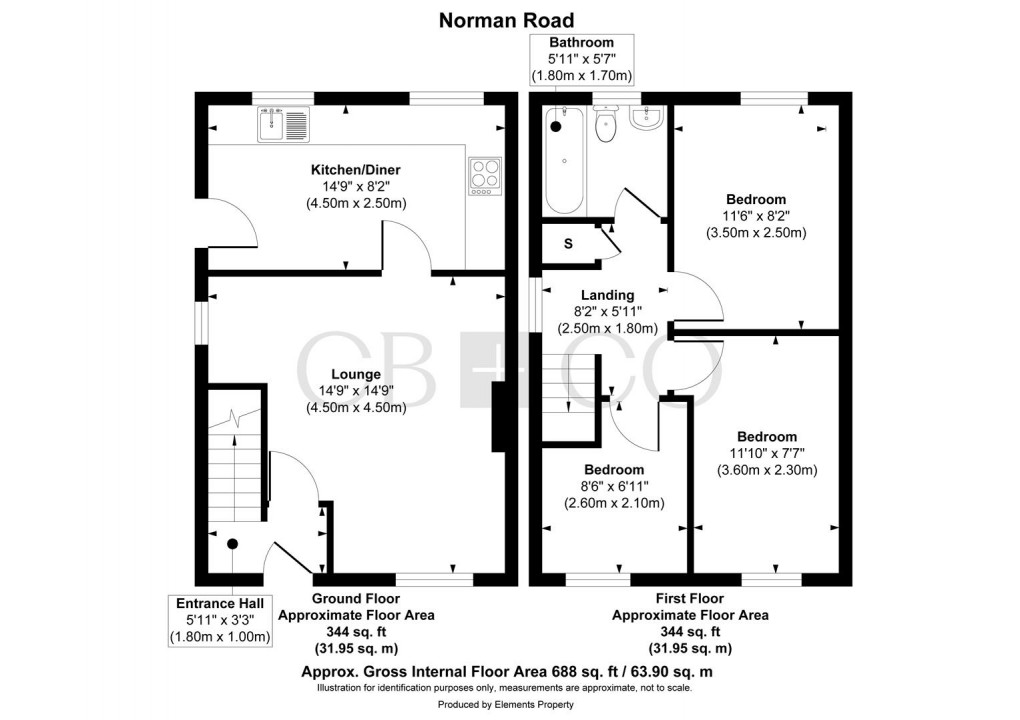 Floorplan for Norman Road, Burton-On-Trent