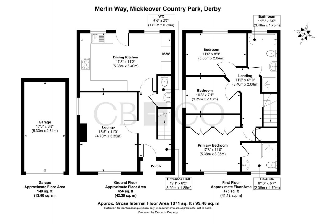 Floorplan for Merlin Way, Mickleover, Derby
