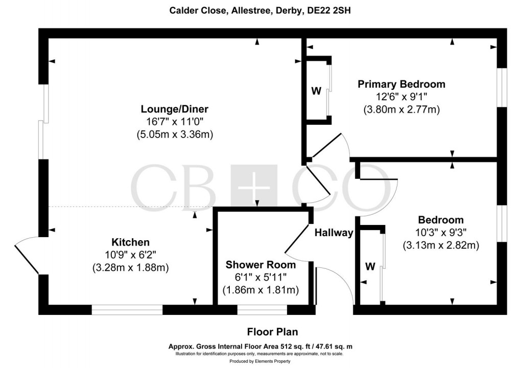 Floorplan for Calder Close, Allestree, Derby