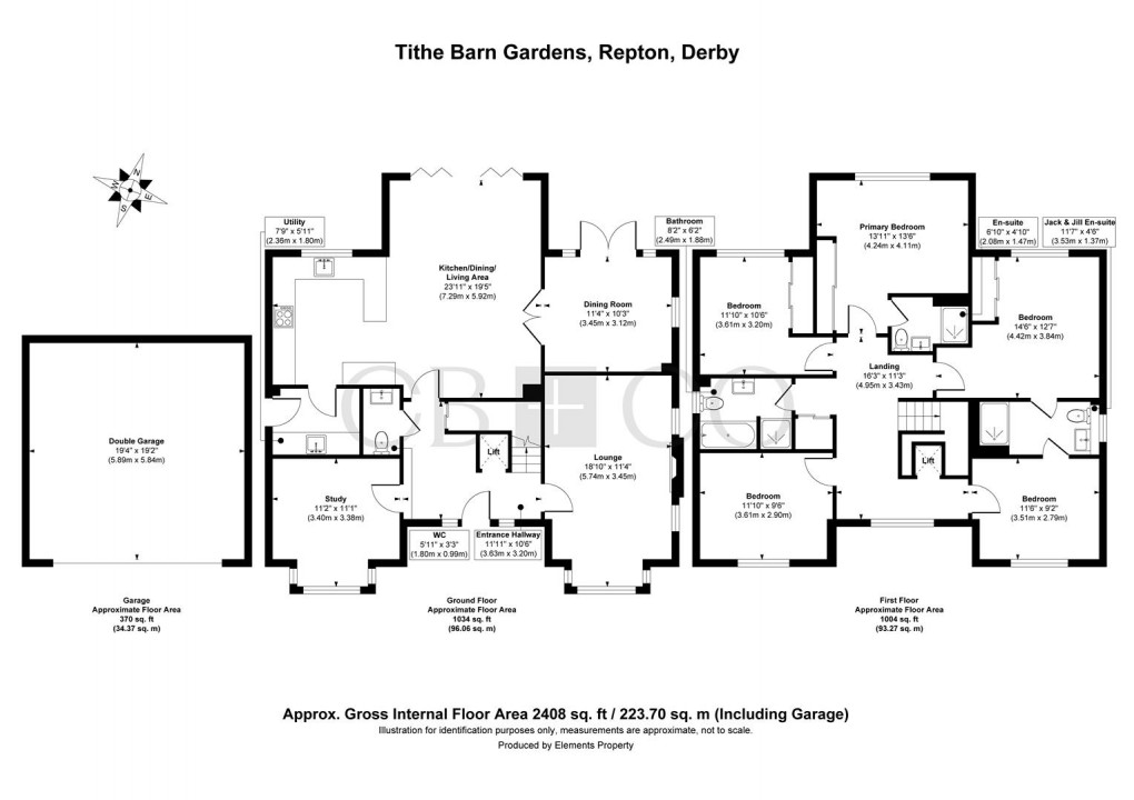 Floorplan for Tithe Barn Gardens, Repton, Derby