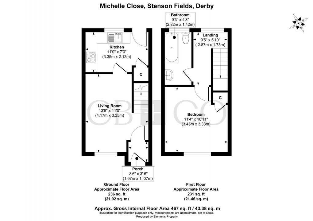 Floorplan for Michelle Close, Stenson Fields, Derby