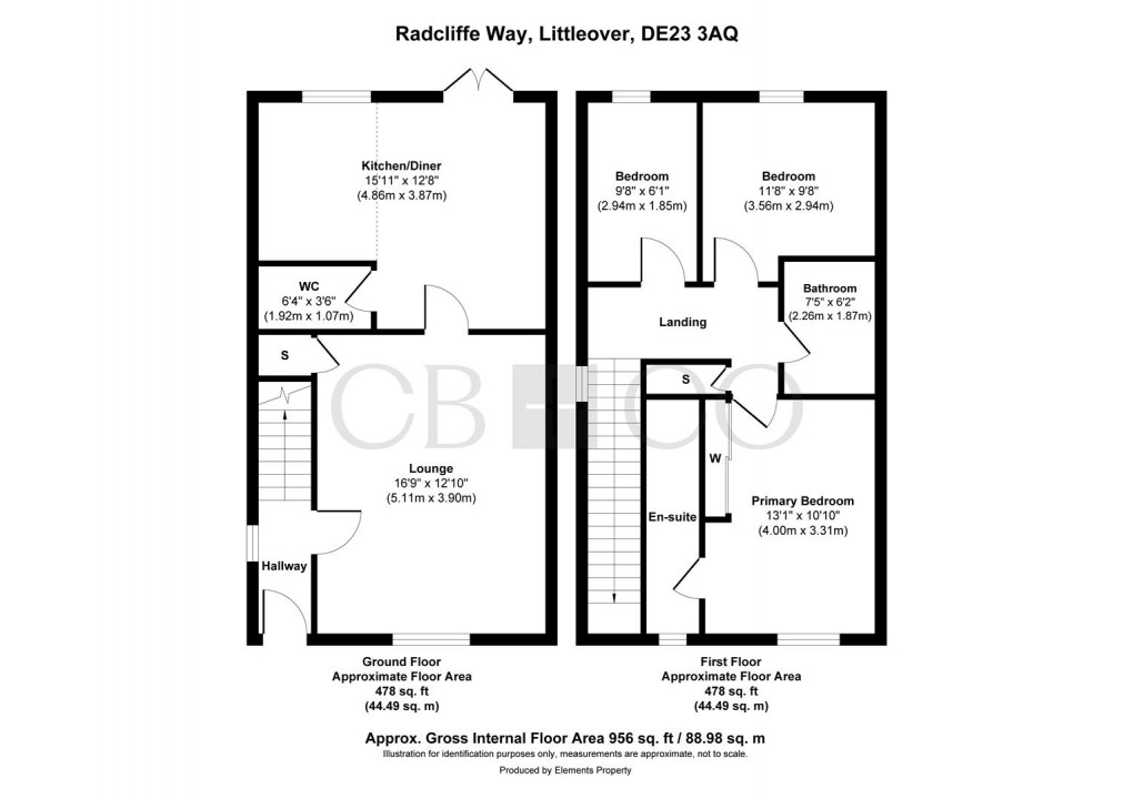 Floorplan for Radcliffe Way, Littleover, Derby