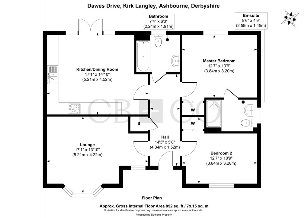 Floorplan for Dawes Drive, Kirk Langley, Ashbourne