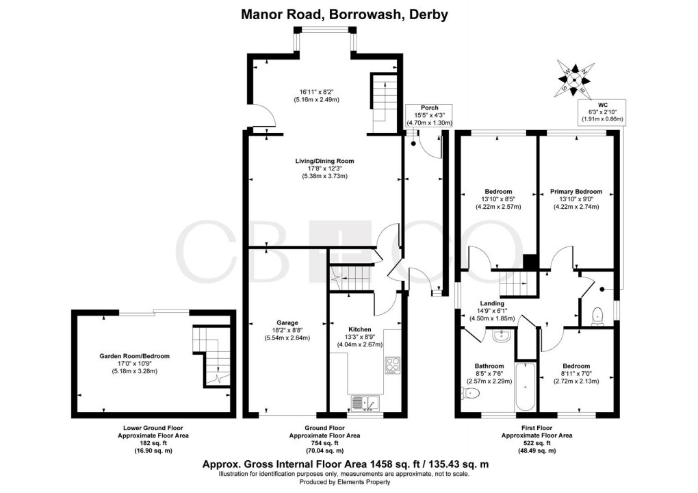 Floorplan for Manor Road, Borrowash, Derby
