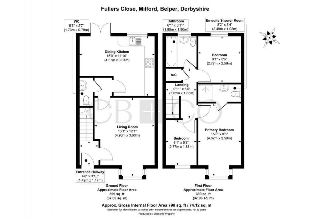 Floorplan for Fullers Close, Milford, Belper