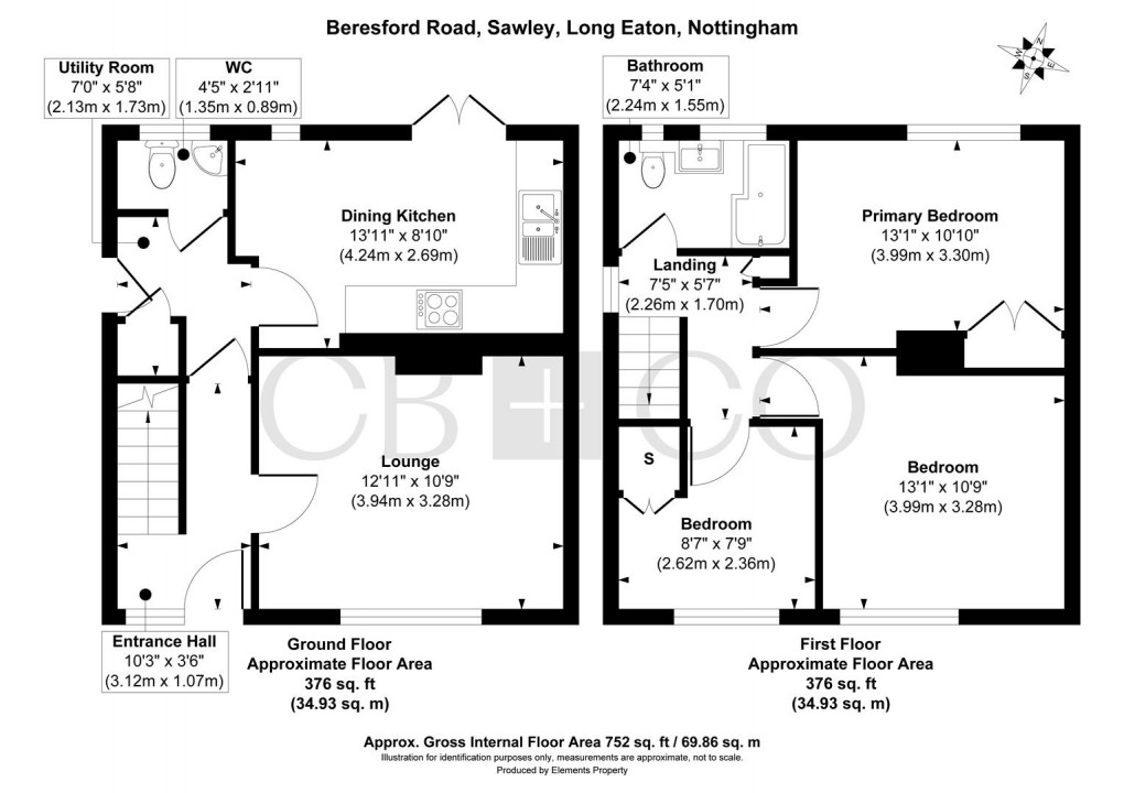 Floorplan for Beresford Road, Sawley, Long Eaton