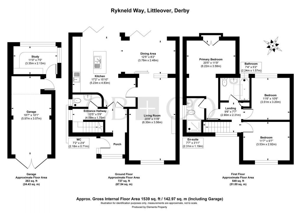 Floorplan for Rykneld Way, Littleover, Derby