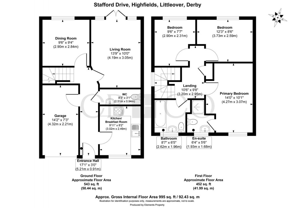 Floorplan for Stafford Drive, Highfields, Littleover, Derby