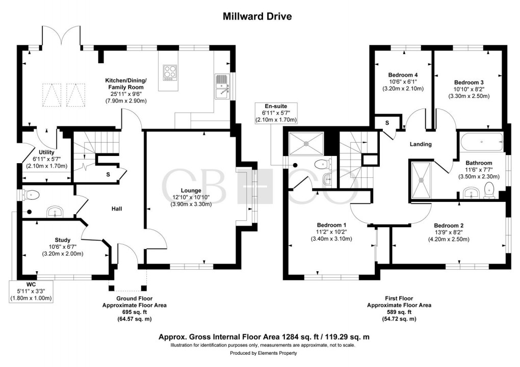 Floorplan for Millward Drive, Mickleover