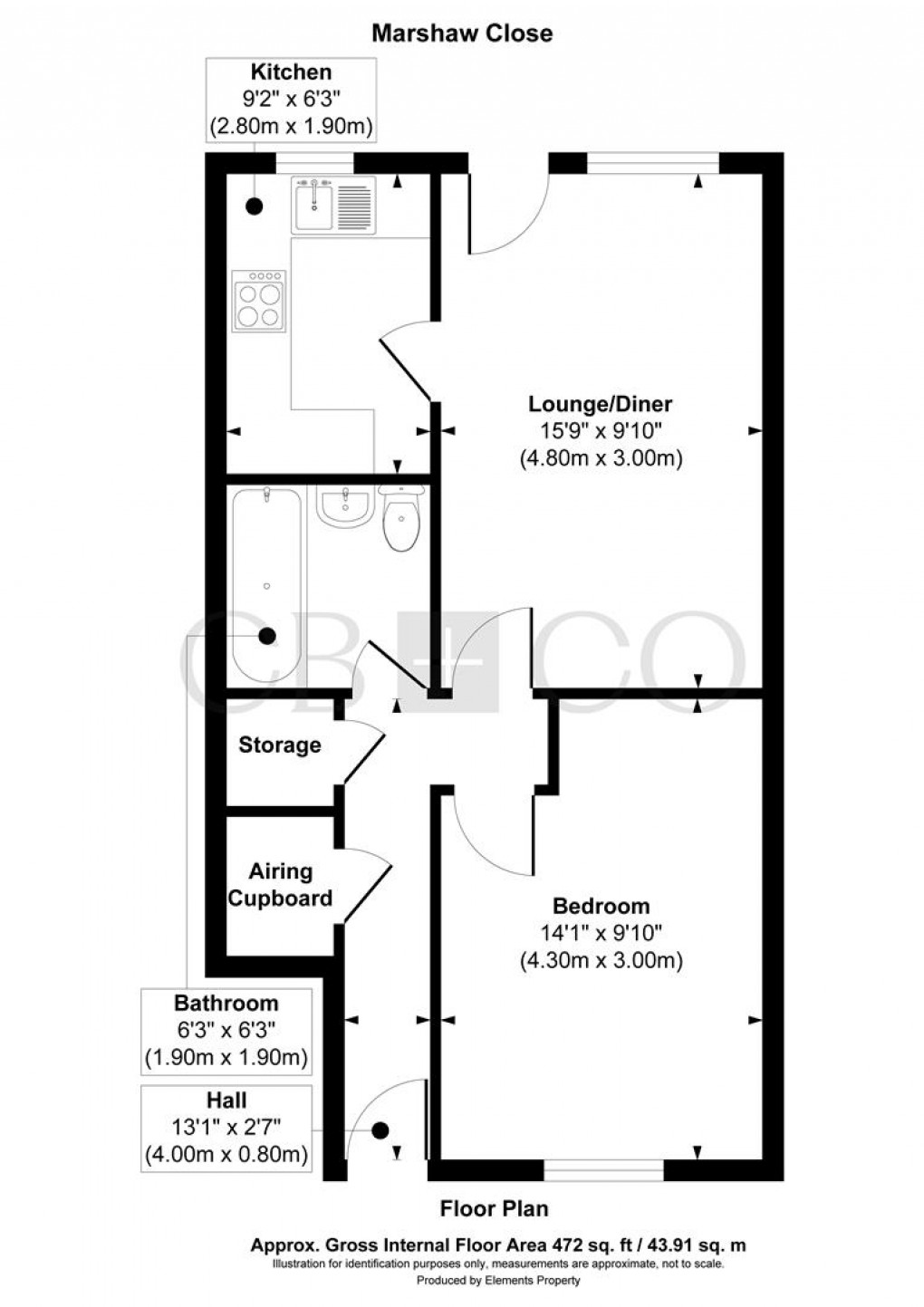 Floorplan for Marshaw Close, Mickleover, Derby