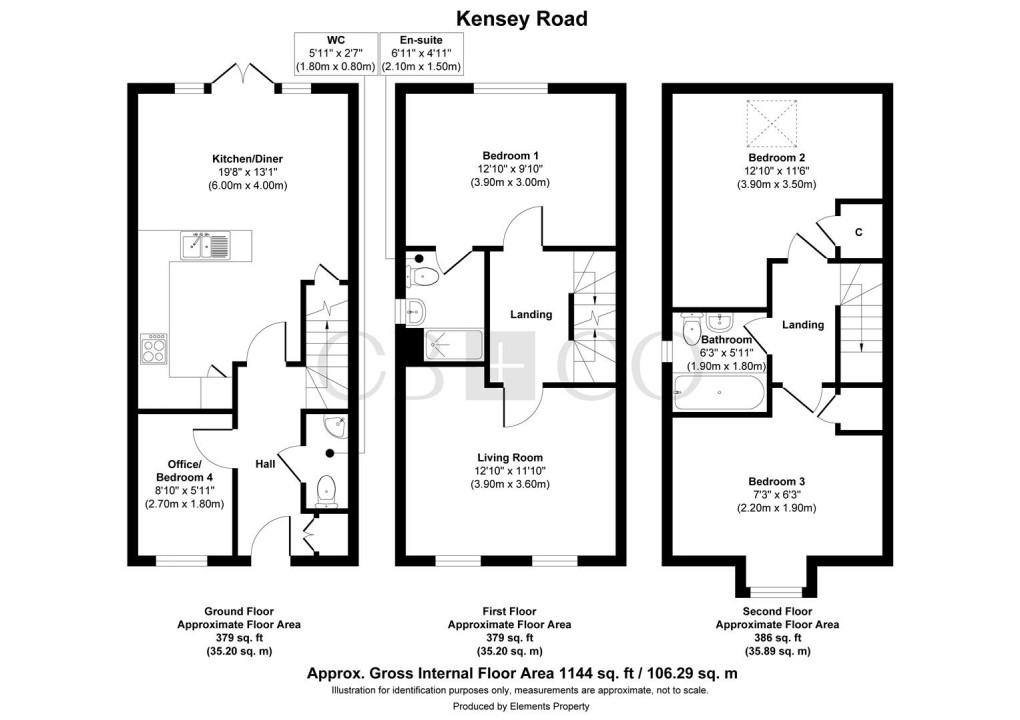 Floorplan for Kensey Road, Mickleover, Derby