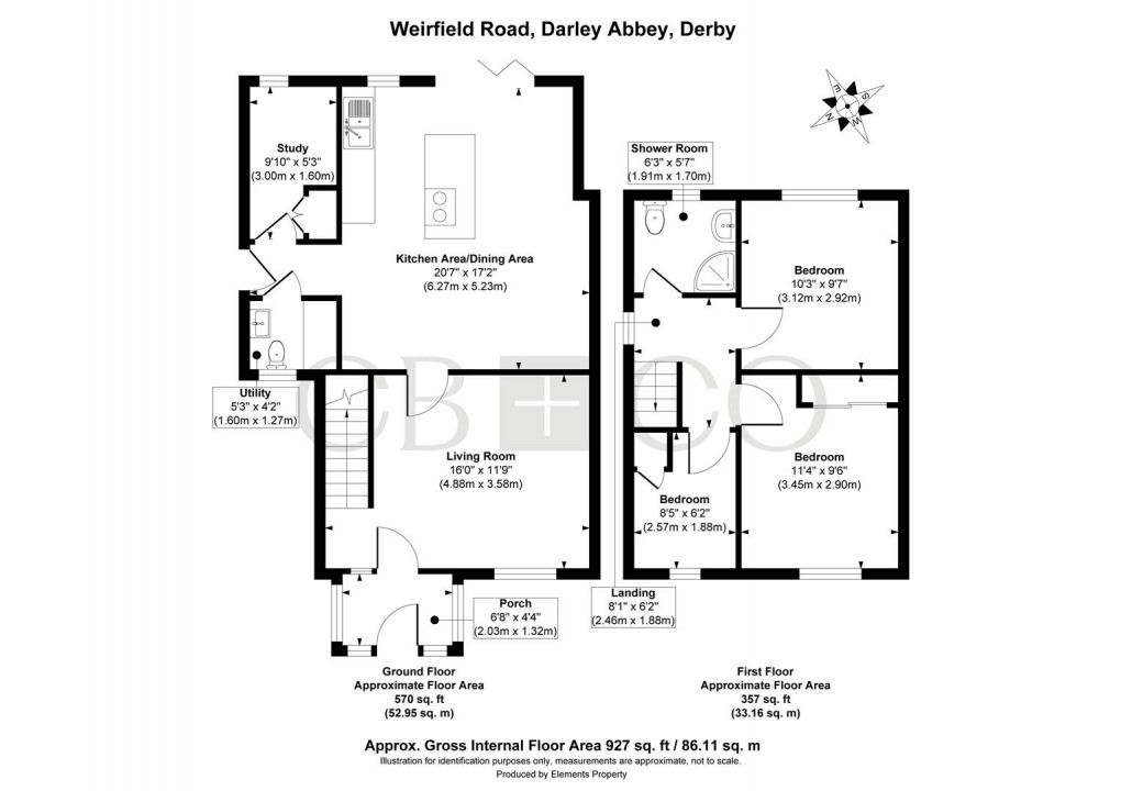 Floorplan for Weirfield Road, Darley Abbey, Derby