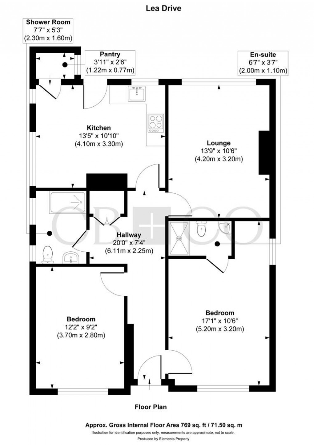 Floorplan for Lea Drive, Mickleover, Derby