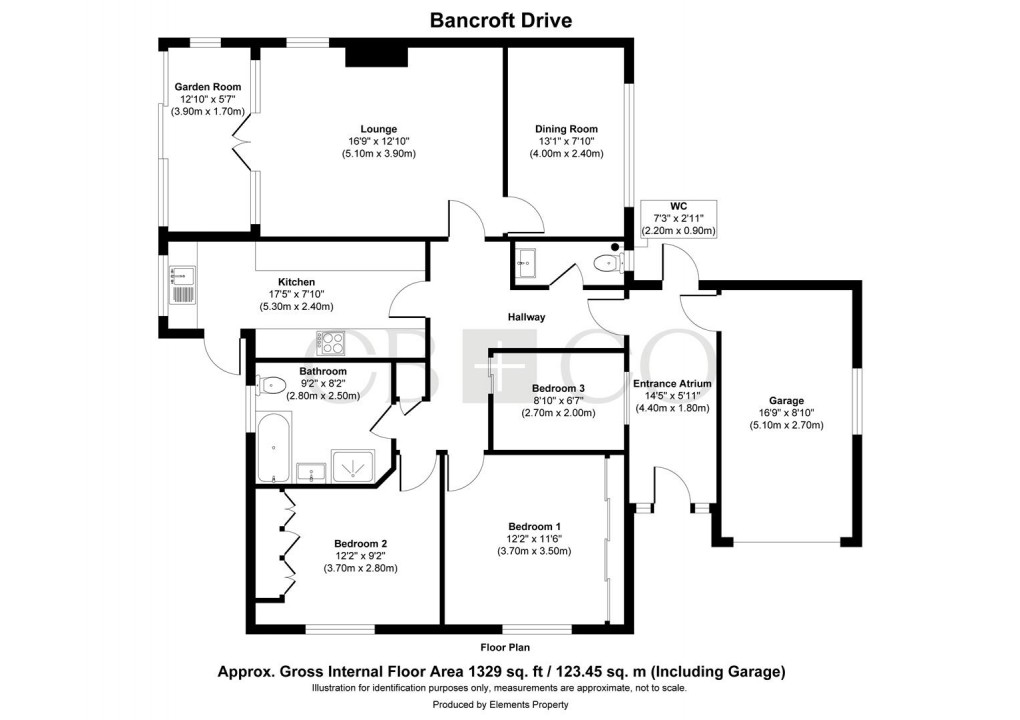 Floorplan for Bancroft Drive, Allestree, Derby