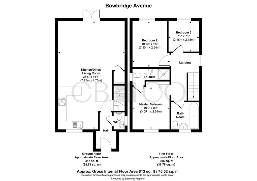 Floorplan for Bowbridge Avenue, Littleover, Derby