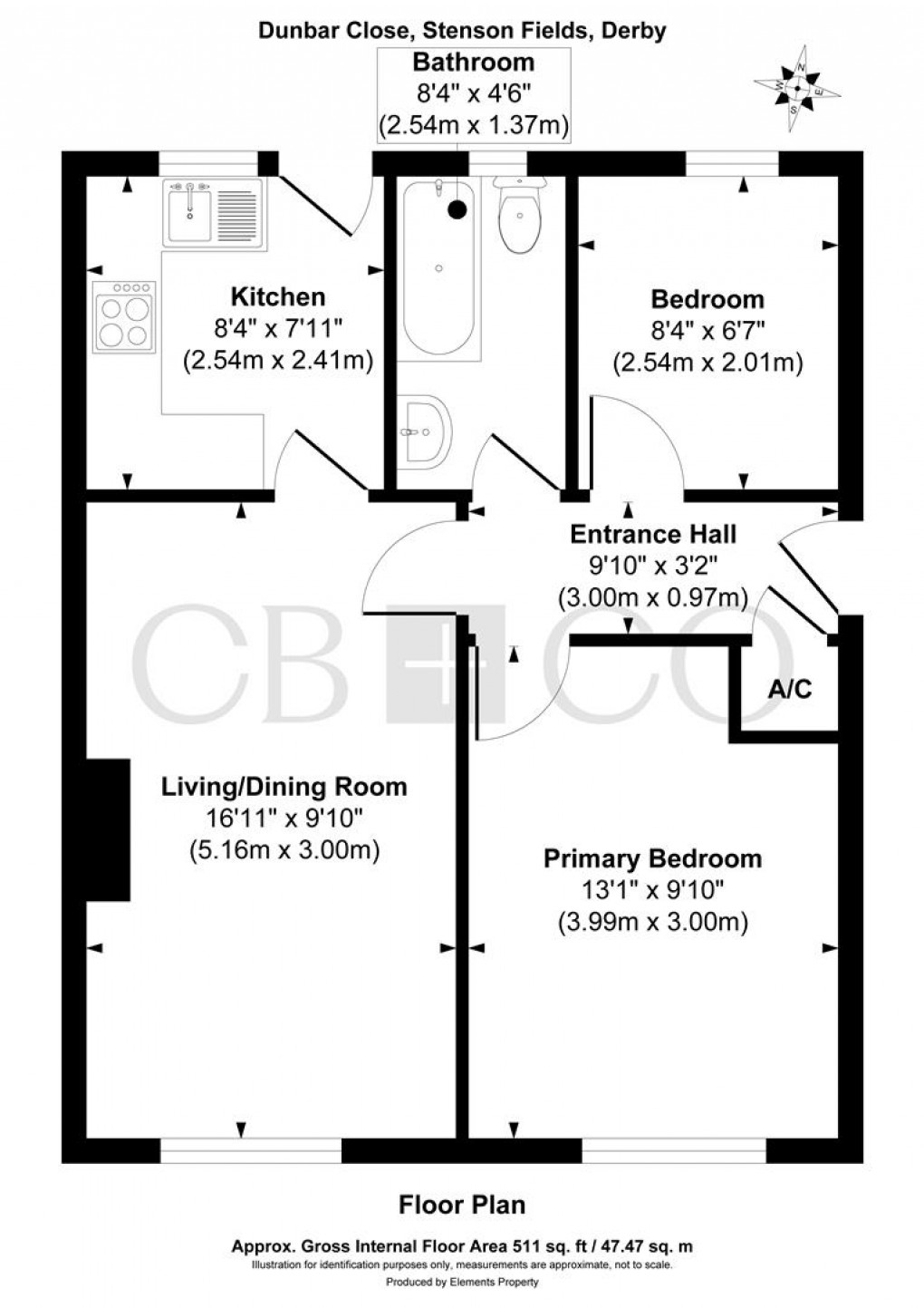 Floorplan for Dunbar Close, Sinfin, Derby