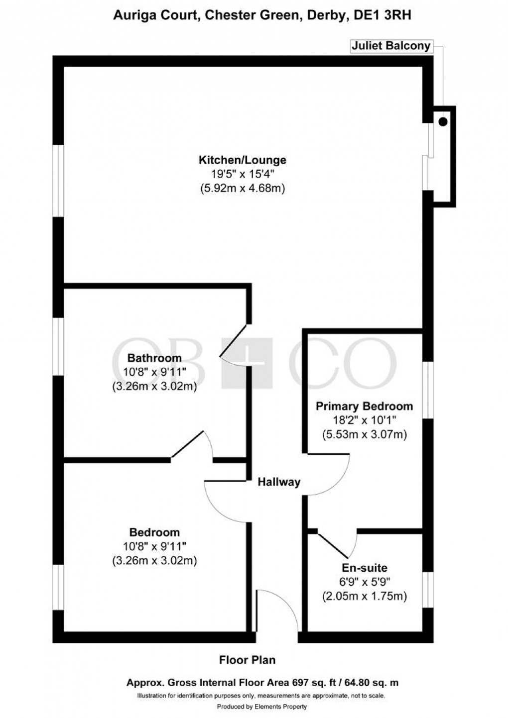 Floorplan for Auriga Court, Derby