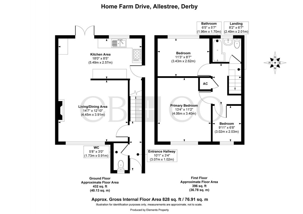 Floorplan for Home Farm Drive, Allestree, Derby