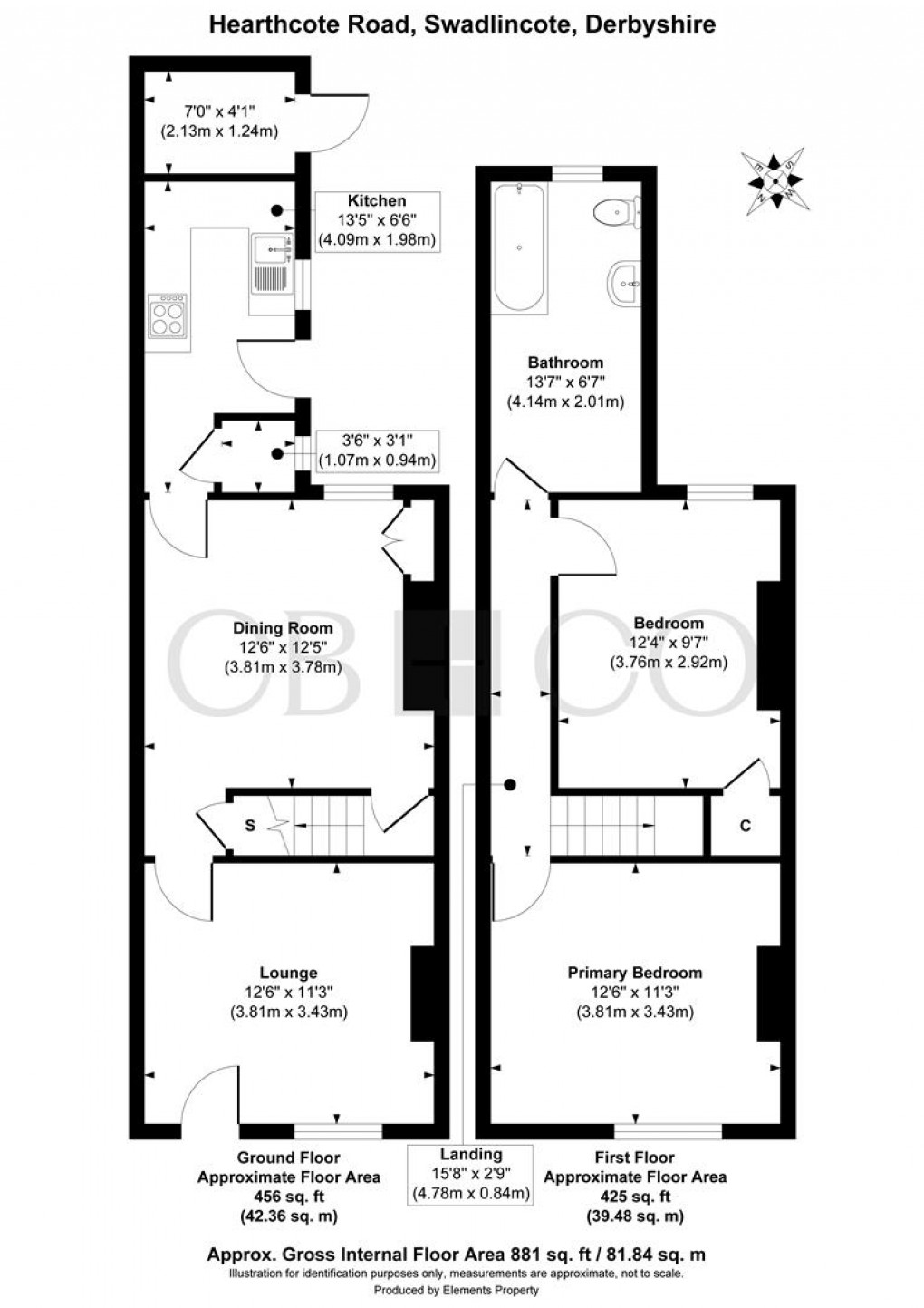 Floorplan for Hearthcote Road, Swadlincote