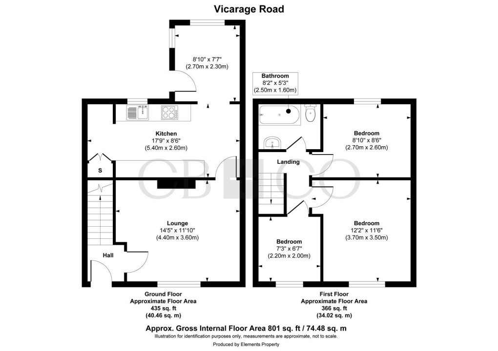 Floorplan for Vicarage Road, Mickleover, Derby