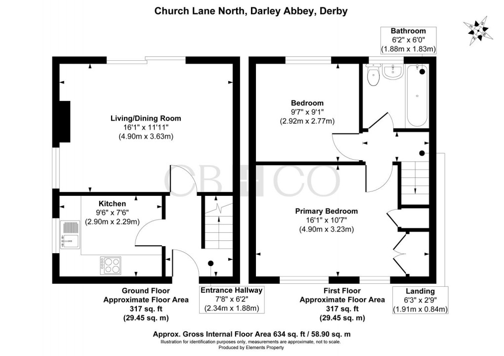 Floorplan for Church Lane North, Darley Abbey, Derby