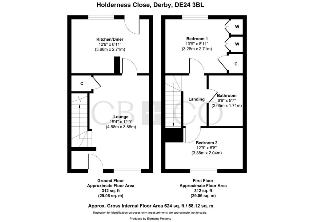 Floorplan for Holderness Close, Stenson Fields, Derby