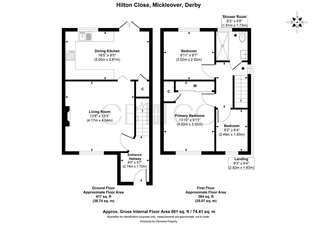 Floorplan for Hilton Close, Mickleover, Derby