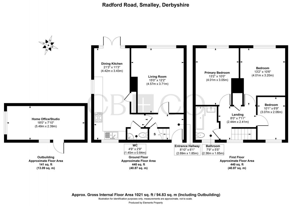 Floorplan for Radford Road, Smalley, Ilkeston