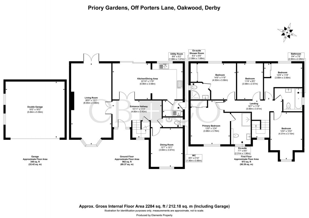 Floorplan for Priory Gardens, Oakwood, Derby