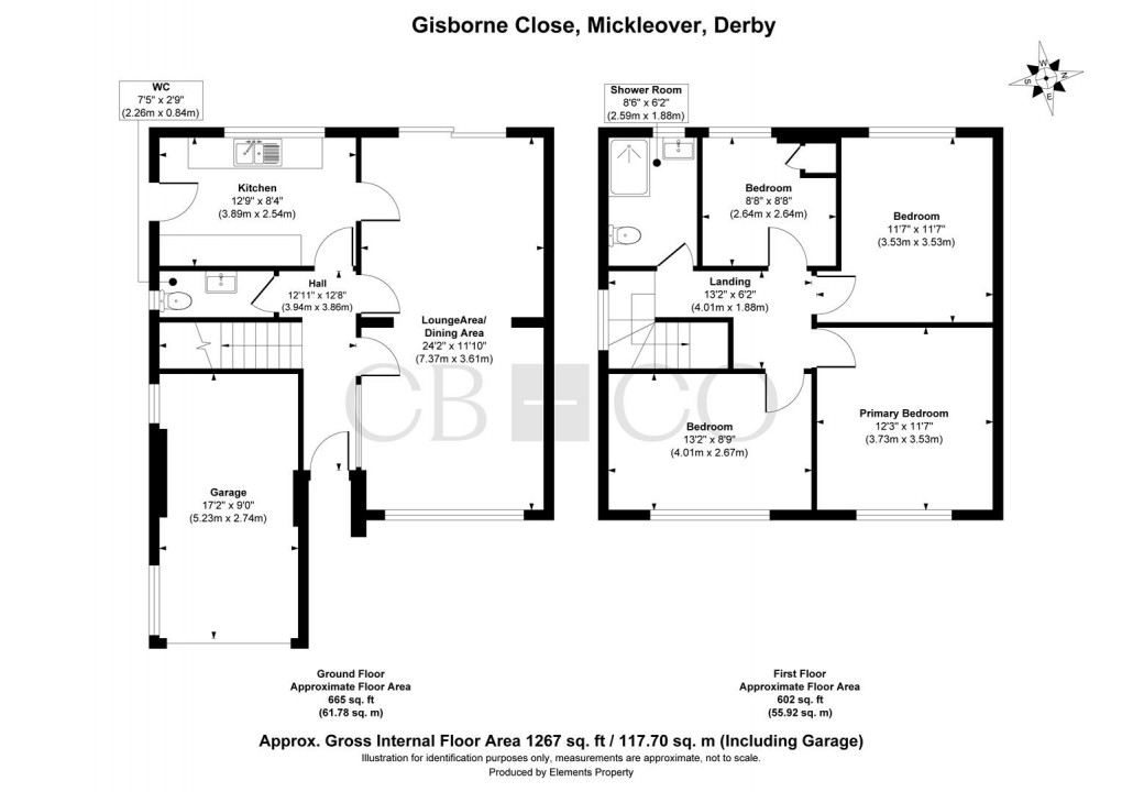 Floorplan for Gisborne Close, Mickleover, Derby