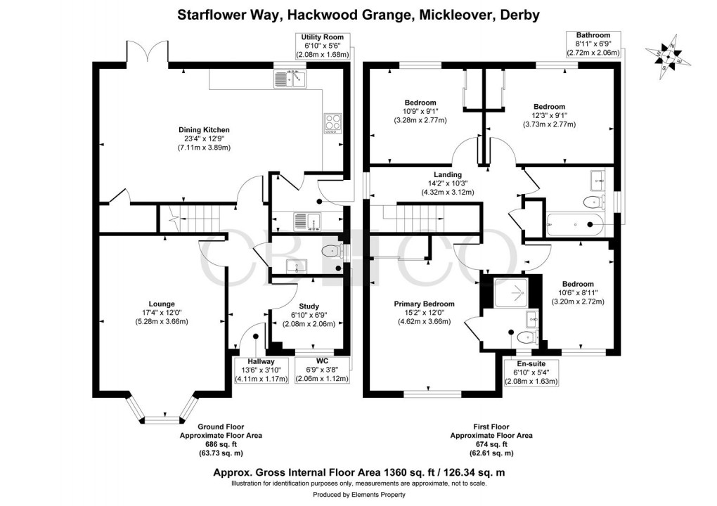 Floorplan for Starflower Way, Mickleover, Derby
