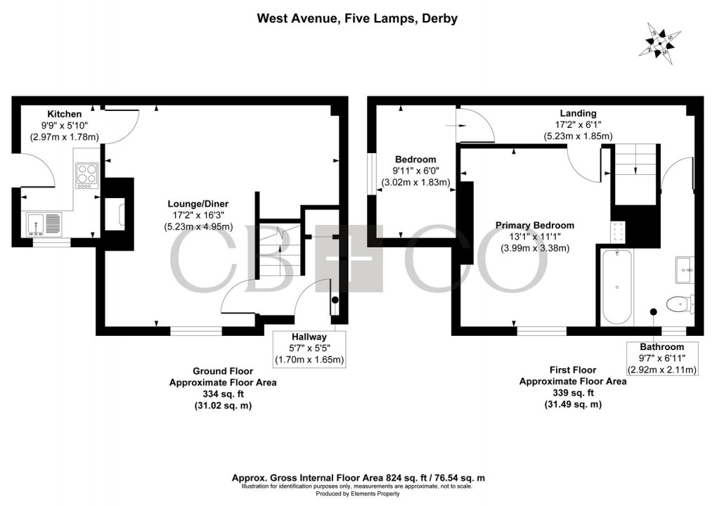 Floorplan for West Avenue, Five Lamps, Derby