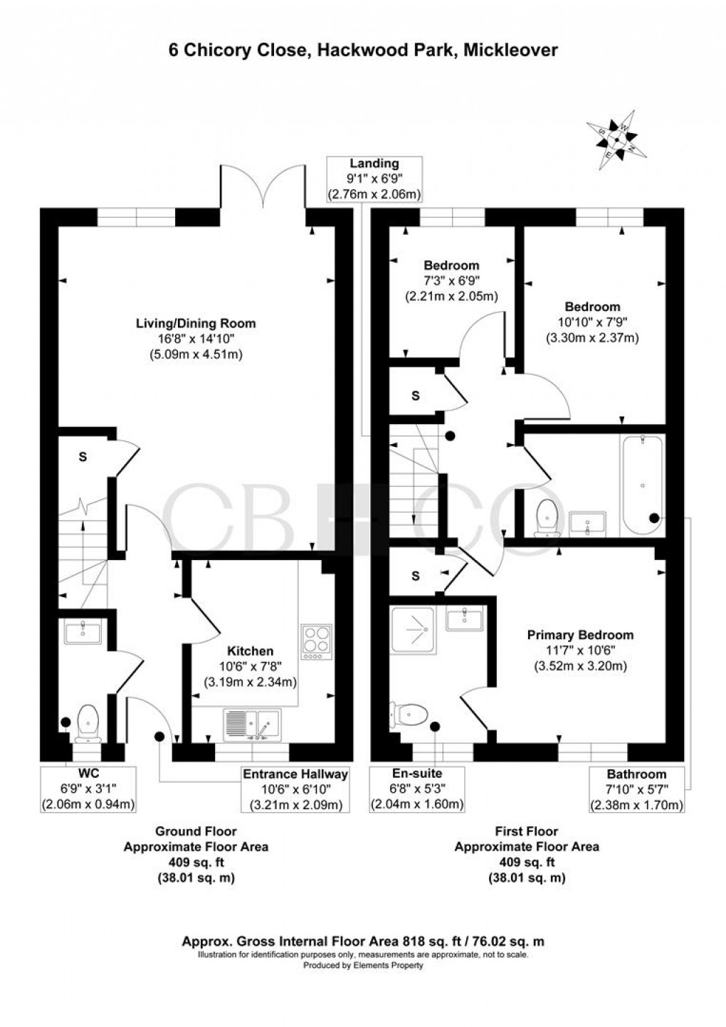 Floorplan for Chicory Close, Hackwood Grange, Mickleover