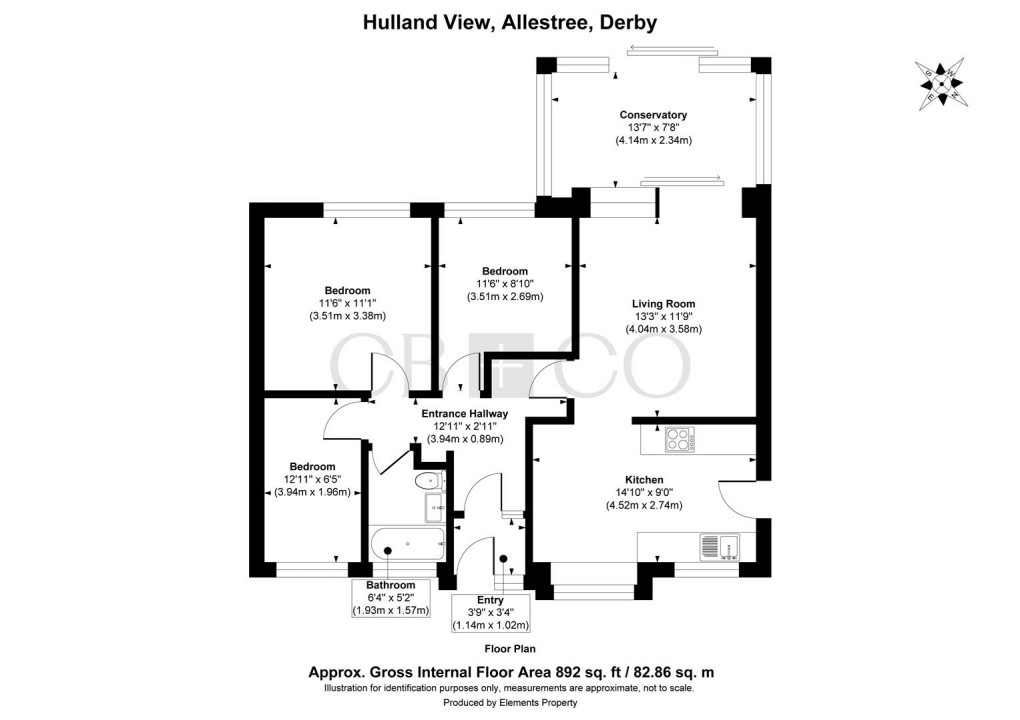 Floorplan for Hulland View, Allestree, Derby