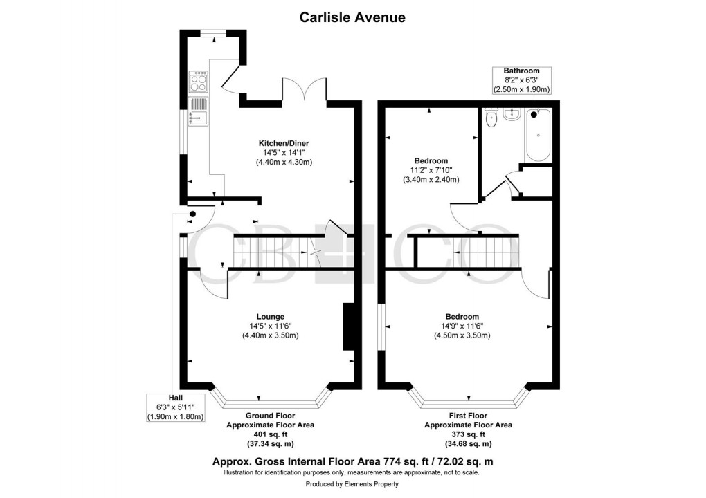 Floorplan for Carlisle Avenue, Littleover, Derby