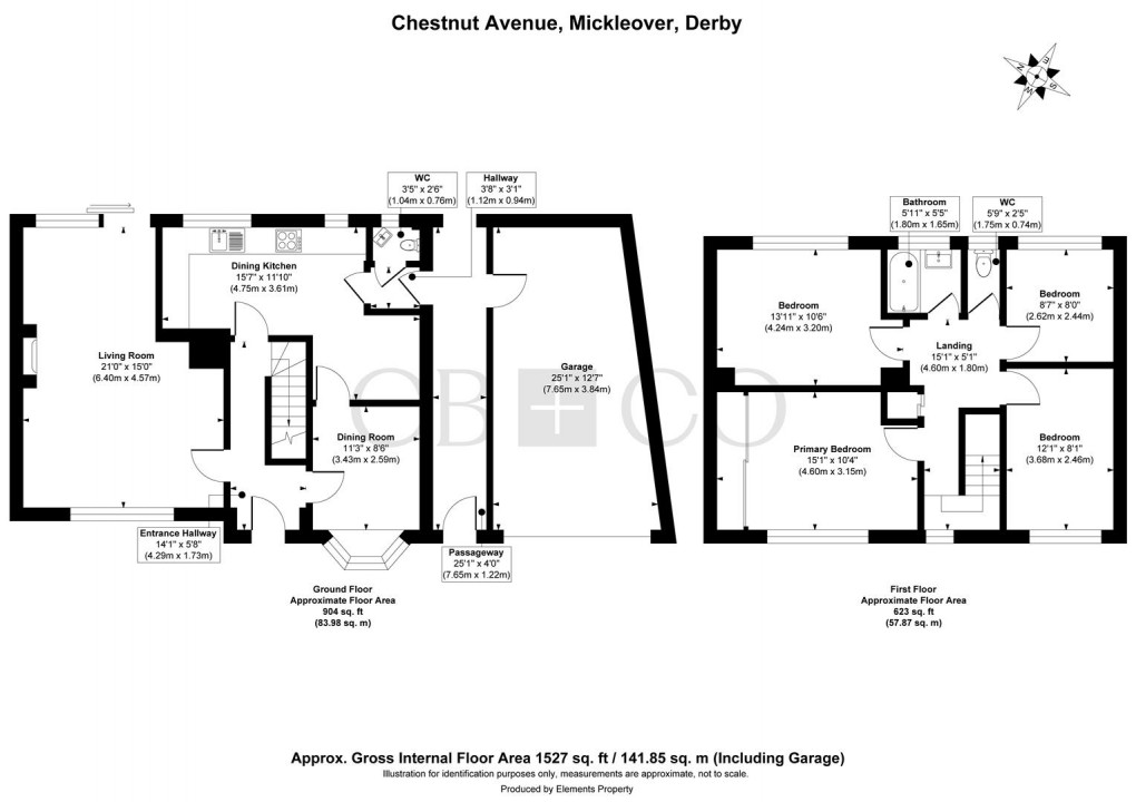 Floorplan for Chestnut Avenue, Mickleover, Derby