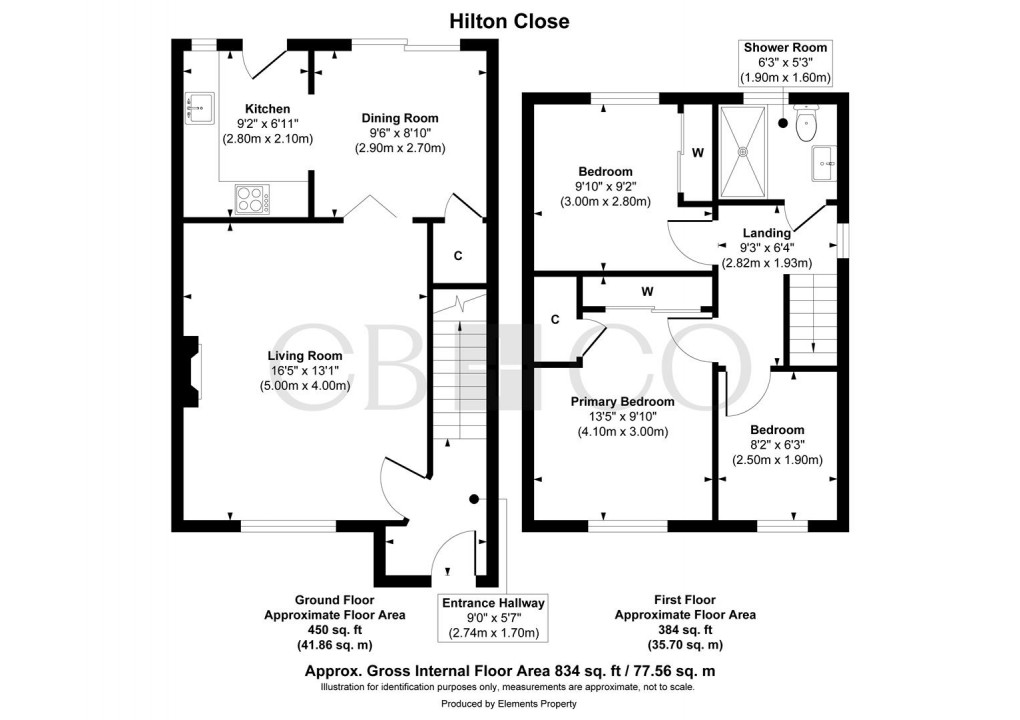 Floorplan for Hilton Close, Mickleover, Derby