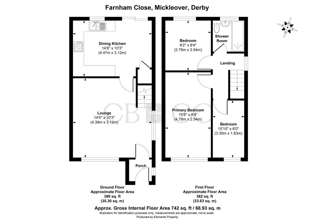 Floorplan for Farnham Close, Mickleover, Derby