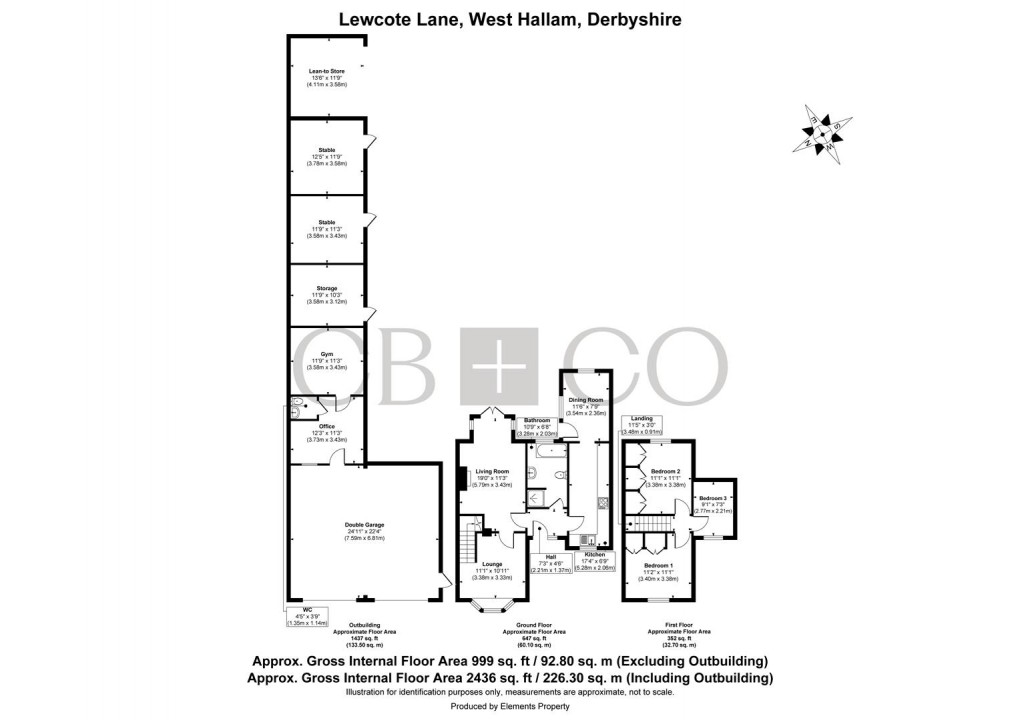 Floorplan for Lewcote Lane, West Hallam, Derbyshire